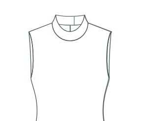 Back button closure stand collar