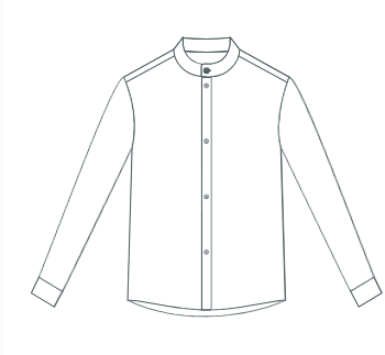 Standard Button Stand Collar with Front Placket and Cuffs
