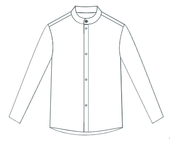 Standard Button Stand Collar with Front Placket